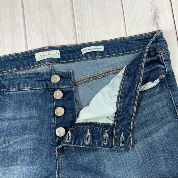 Jessica Simpson Exposed Button Fly Straight Ankle Jeans Women’s 18W Distressed - Picture 10 of 15